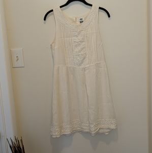 Off-White Eyelet Crochet Detailed Sundress